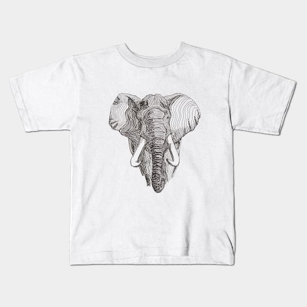 African Elephant Kids T-Shirt by WTW